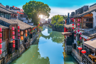 中国浙江西塘古镇