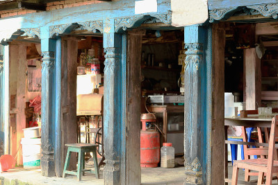 Tratitional商店。Bandipur-Nepal。0432