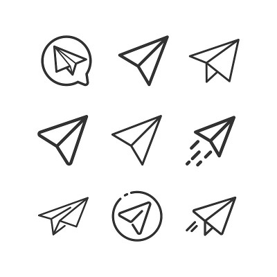 发送消息行图标集。邮件