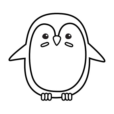 矢量平面轮廓手绘企鹅
