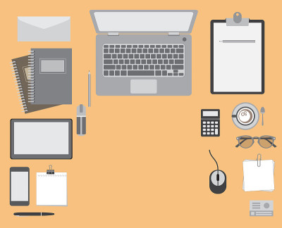 top view office table