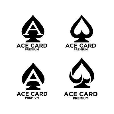 Ace卡片黑色矢量图标设计