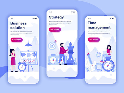Set of onboarding screens user interface kit for S