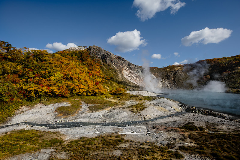 北海道登别，地狱谷之秋