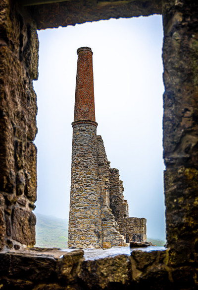 View of old tin mine in Cornwall, UK