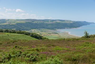 从Selworthy Beacon到Porlock Bay Somerset英国Exmoor
