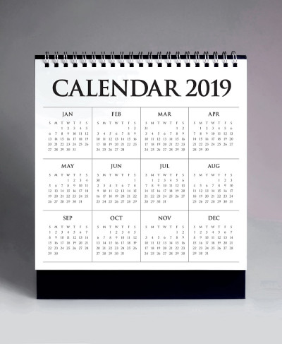 简易台历2019