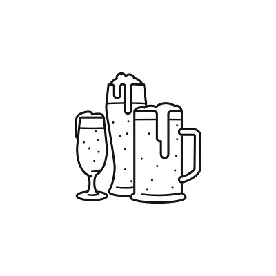 各种啤酒杯矢量线图标