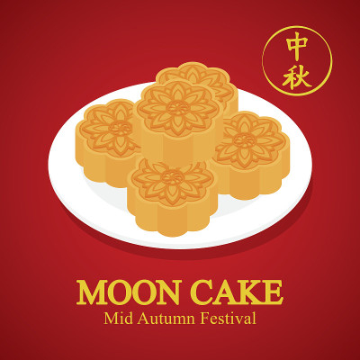 白色盘子上的月饼