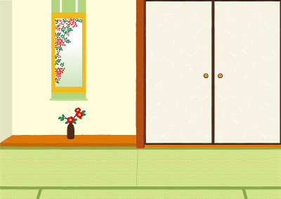 Illustration of Japanese-style room background