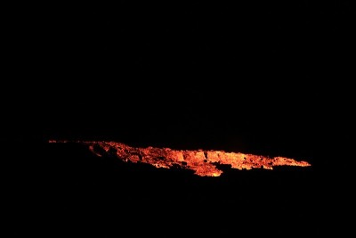 火山的火盆的熔炉