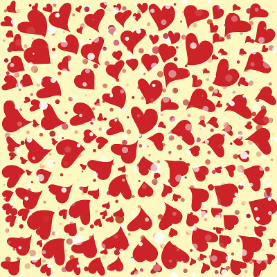 Red hearts round background template. Halftone cir
