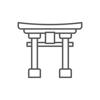 鸟居门矢量图标符号日本图标孤立在白色背景