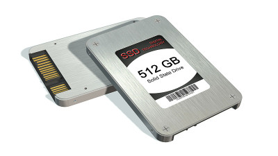 SSD驱动器-状态固态驱动器隔离在白色背景