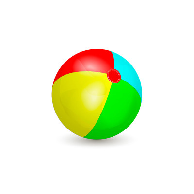 彩色沙滩球矢量插图