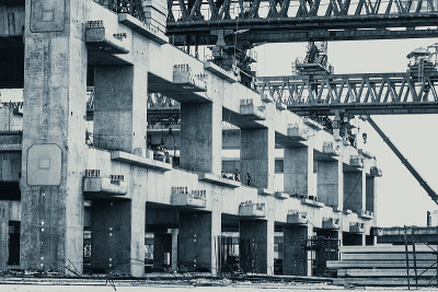 大型混凝土建筑工地。