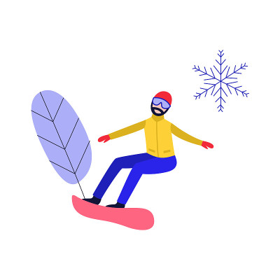 冬季运动和活跃的休闲概念与年轻人在温暖的衣服和面具滑雪。
