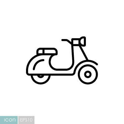 滑板车助力车平面矢量图标