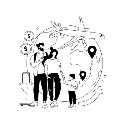 遣返补助金抽象概念矢量插图。