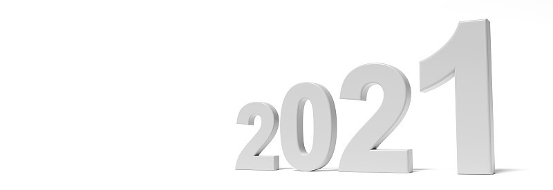 新年快乐。在2021年开始。三维演示
