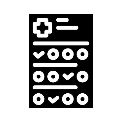 医学问卷字形图标矢量插图