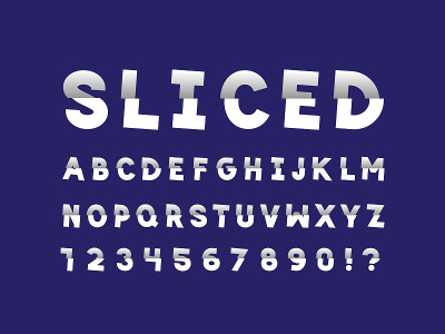 切片字体。向量字母表