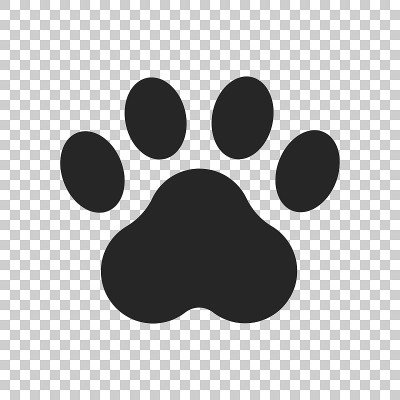 爪打印矢量图标。狗或猫爪印插图。动物剪影。