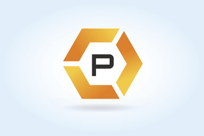 摘要P字符矢量图标模板