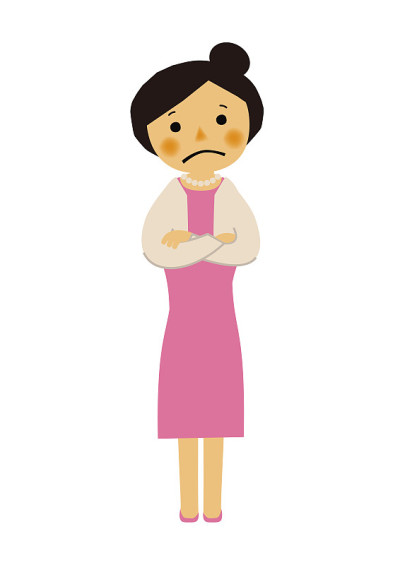 一个穿着正式衣服的女人的插图。