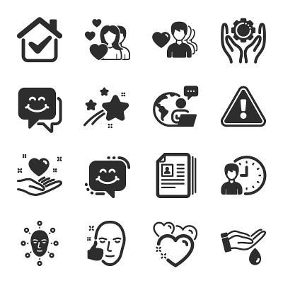 Set of People icons, such as Couple, Smile face, M