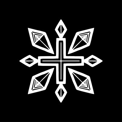 Cross doodle black and white