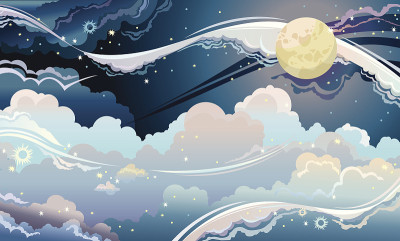 美妙的夜空。