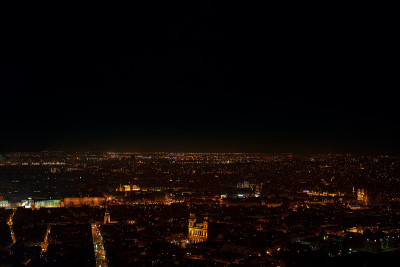 巴黎夜景鸟瞰图