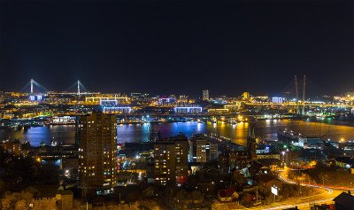 符拉迪沃斯托克,夜景。