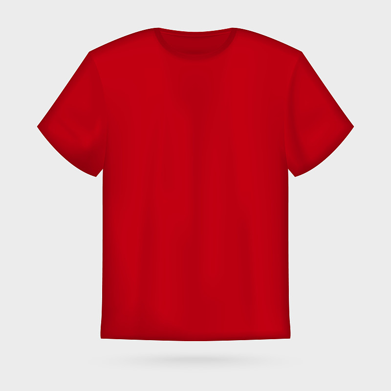 Red vector men's t-shirt mockup.