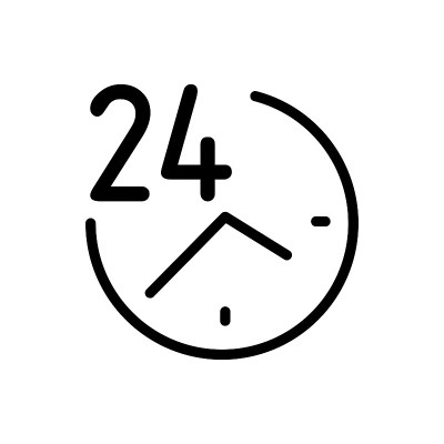 Steady Services 24/7 line flat vector icon