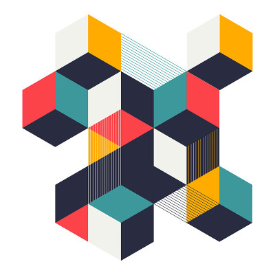 Abstract geometric isometric shape layout design t