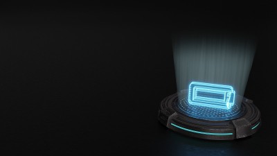 3d全息图水平符号电池满图标渲染