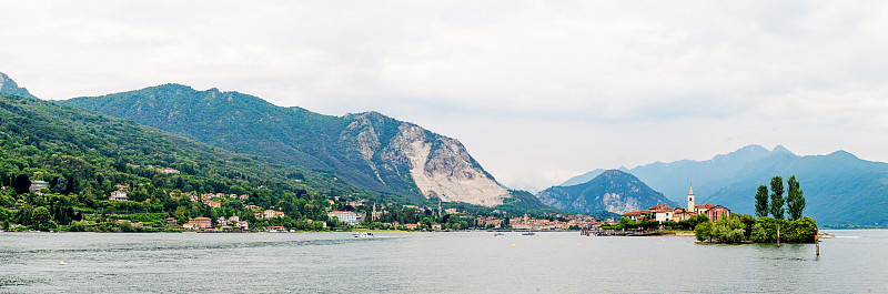 意大利湖光山色。全景