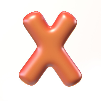 冒泡的3d字体字母X