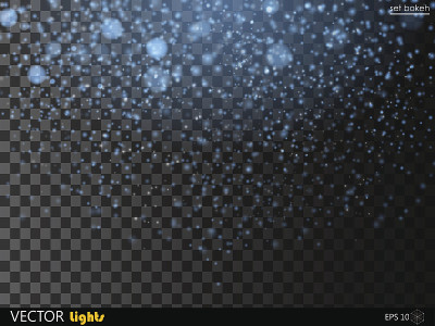 矢量透明陨星孤立在黑暗的背景。