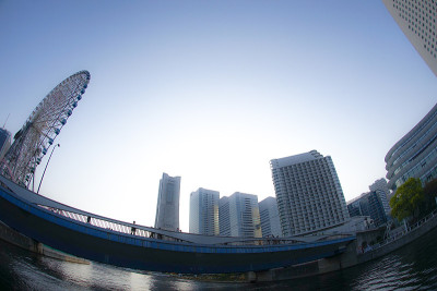 从游船上可以看到横滨港区未来的天际线