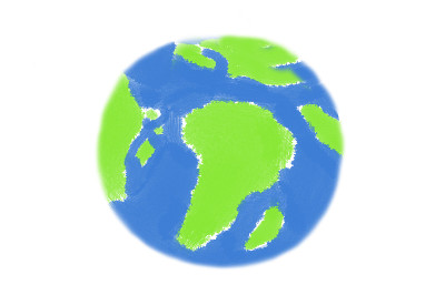 地球日-地球孤立在白色