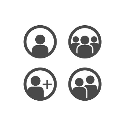用户图标设置股票插图。矢量信号