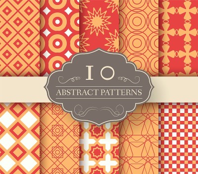 collection set of orange abstract swatches seamles