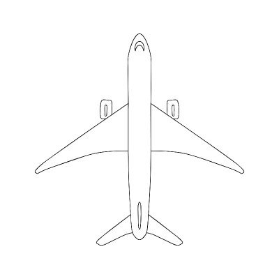 白色平面顶视图矢量孤立草图