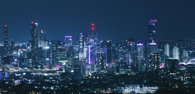布里斯班夜市的天际线
