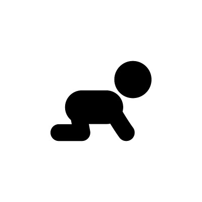 孩子爬图标。用于移动概念和web应用程序的幼儿开发图标元素。字形儿童爬行图标可以用于网络和移动