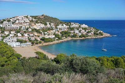 西班牙Costa Brava海湾Escala地中海
