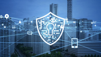 网络安全的概念。加密。数据保护。反病毒软件。通信网络。